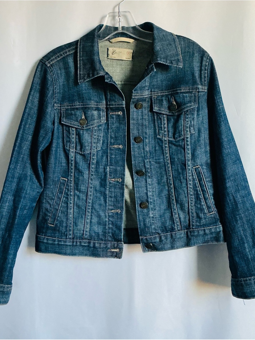 GAP limited Edition Denim Jean Trucker Jacket S Small Dark Wash Classic